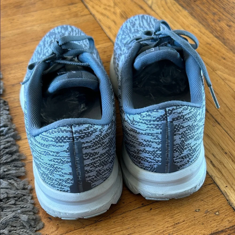 Women's Brooks Launch 7 Blue Patterned Athletic Shoes Sneakers Size 10